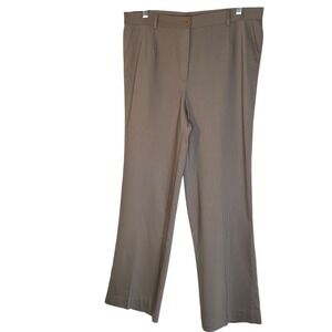 Zanella Made in Italy Brown Tan Silk Blend Straight Leg Dress Pants Women 10 EUC